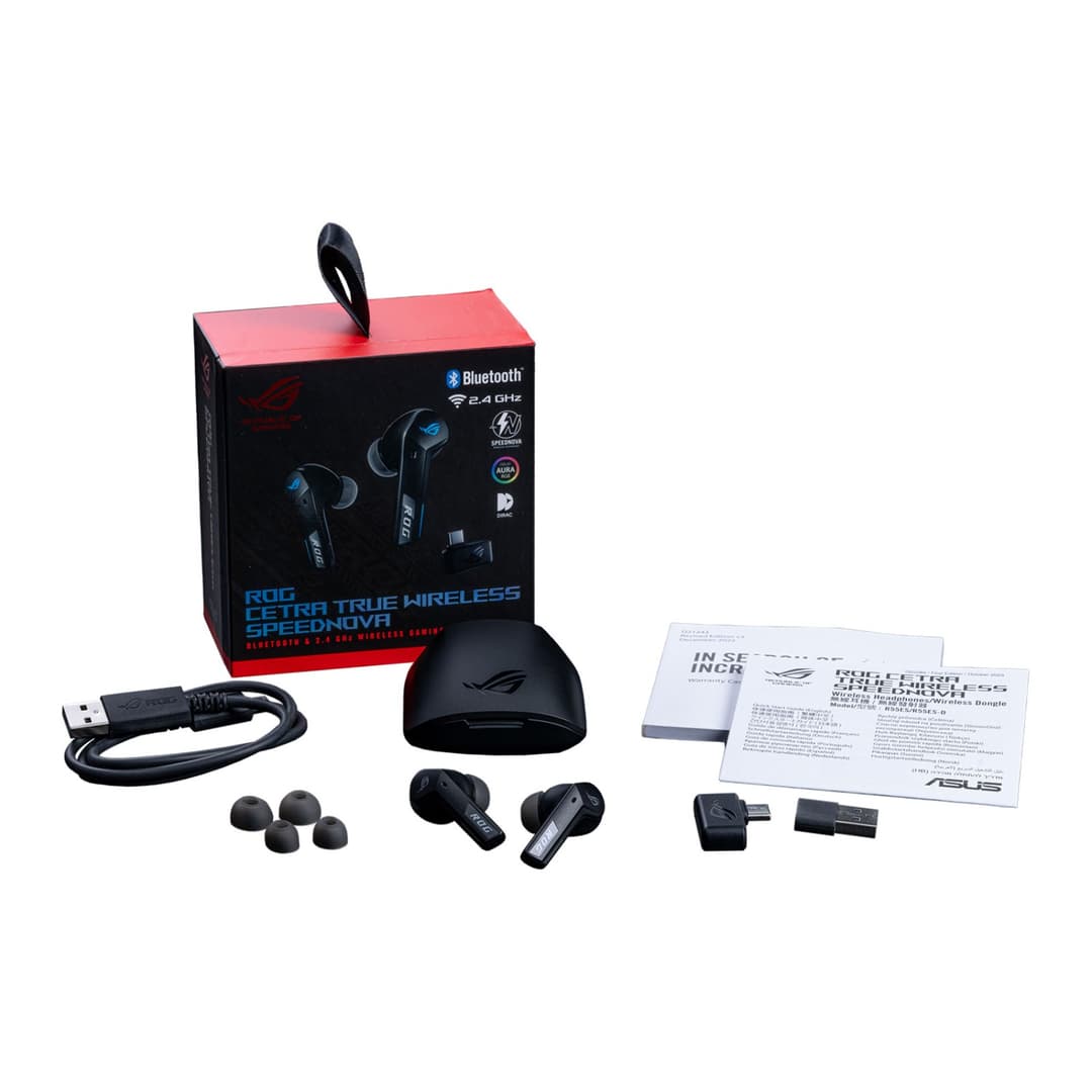 ASUS ROG Cetra True Wireless SpeedNova In-Ear Gaming Headphones, 10mm Drivers, Adaptive ANC, 2.4 GHz & Bluetooth - Black - Image 6