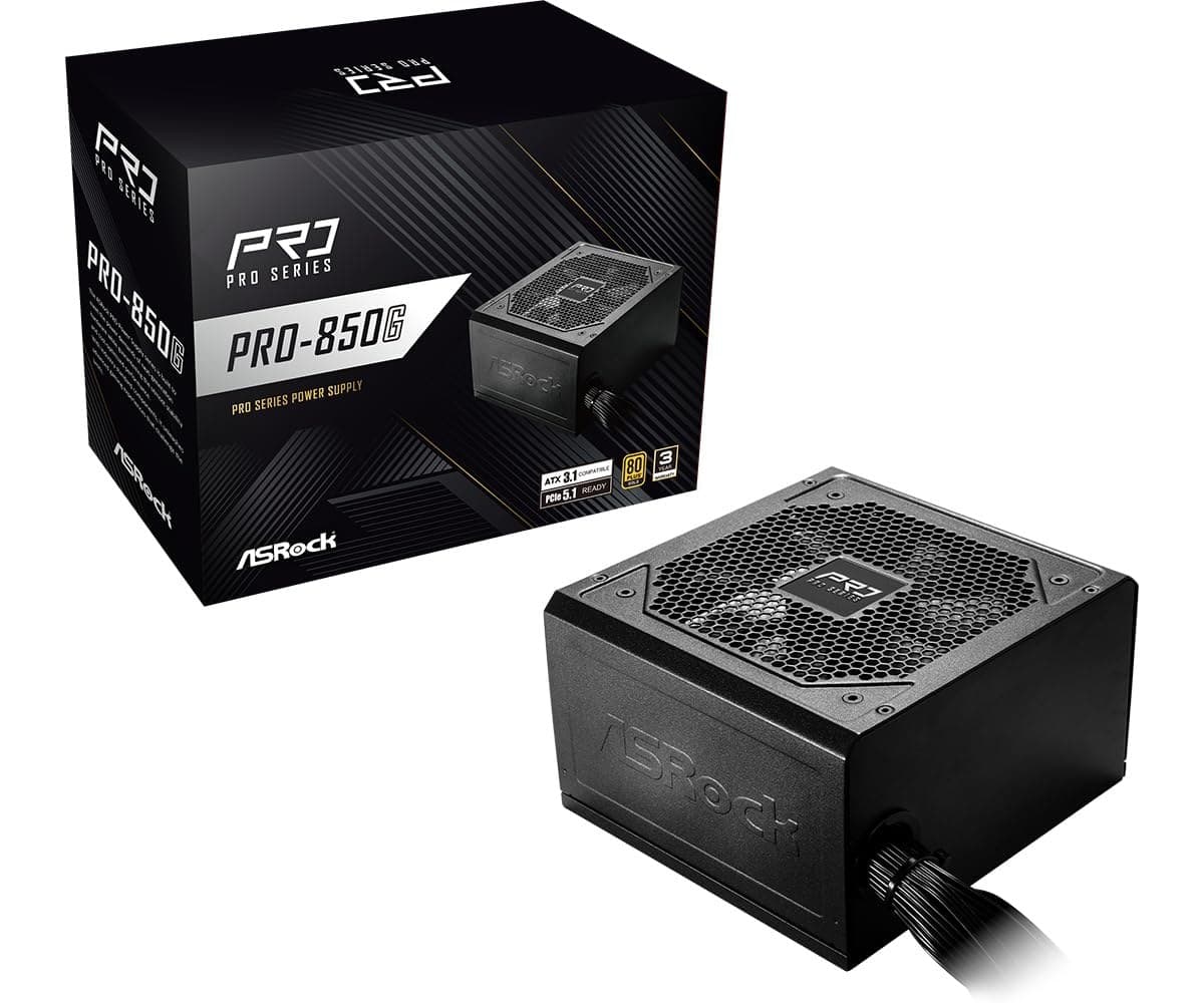ASRock PRO-850G 850W 80 PLUS Gold ATX 3.1 PCIe 5.1 PSU - Black