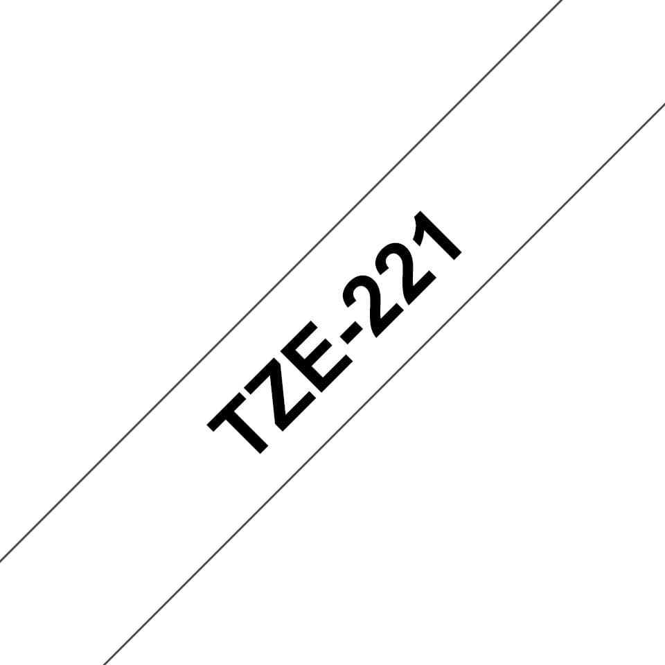 Brother TZe-221 laminated label-making tape Black on white 9mm x 8m