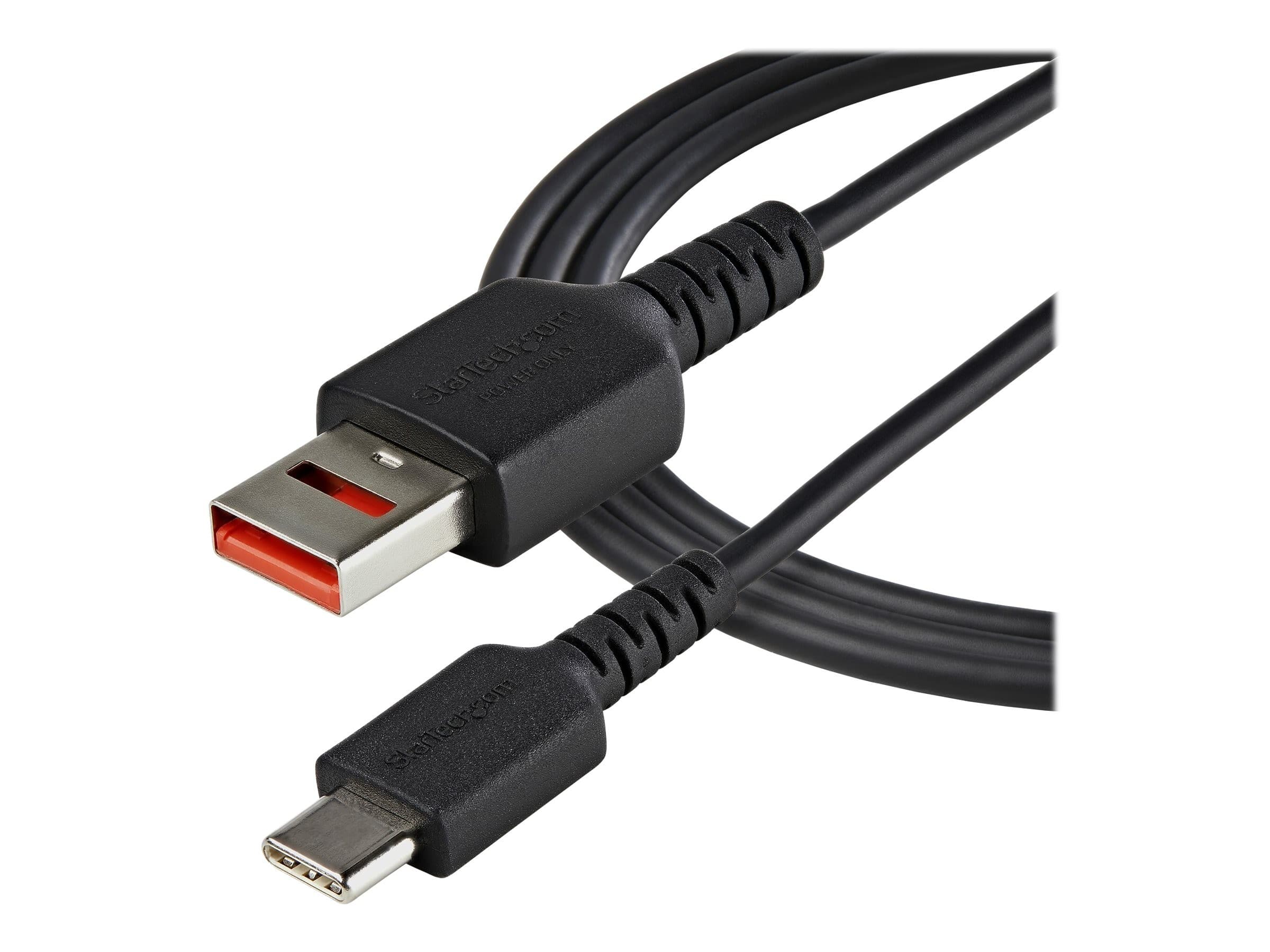 StarTech.com 3ft (1m) Secure Charging Cable, USB-A to USB-C Data Blocker Charge-Only Cable, No-Data Power-Only Charger Cable for Phone/Tablet, Data Blocking USB Protector Adapter Cable - 5V at 2.4A (12W max) (USBSCHAC1M) - USB-C cable - USB (power only) t
