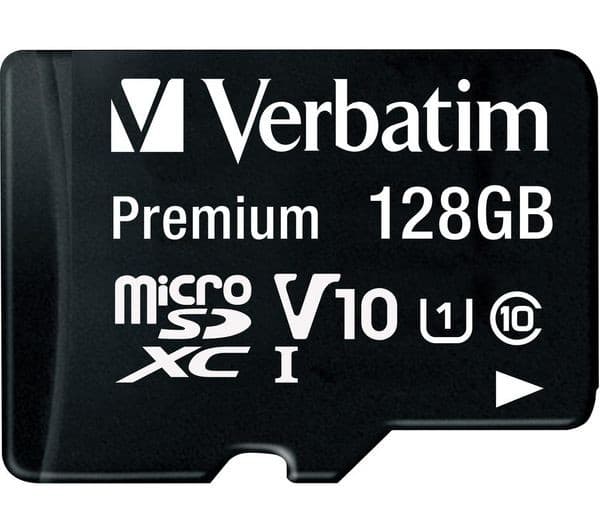 Verbatim Premium Class 10 UHS-I U1 V10 microSD Memory Card with SD Adapter - 128GB - Image 1