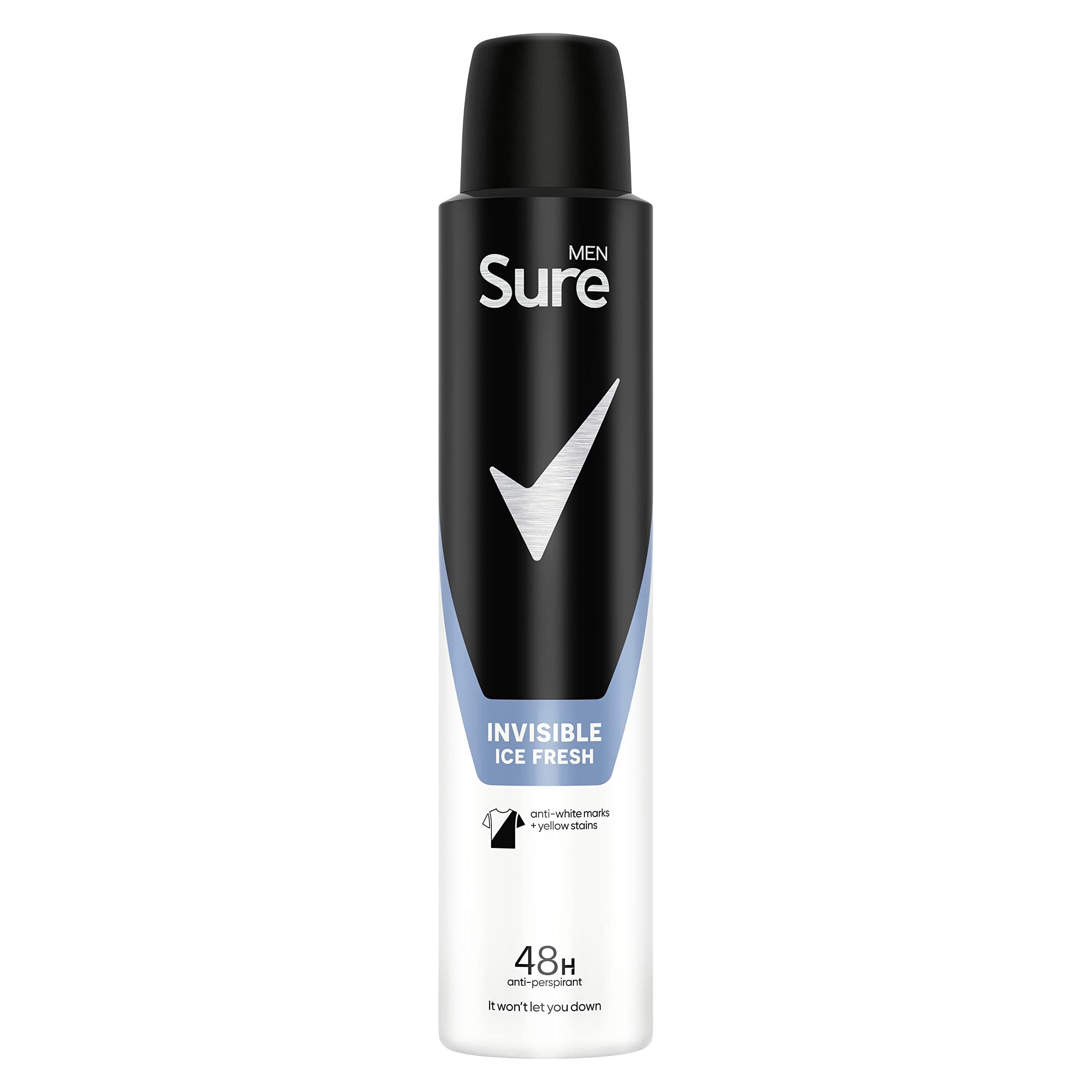 Sure Men Invisible Ice Fresh Anti-perspirant Aerosol 48h fresh and dry protection deodorant that protects against white marks and yellow stains 6x 150 ml