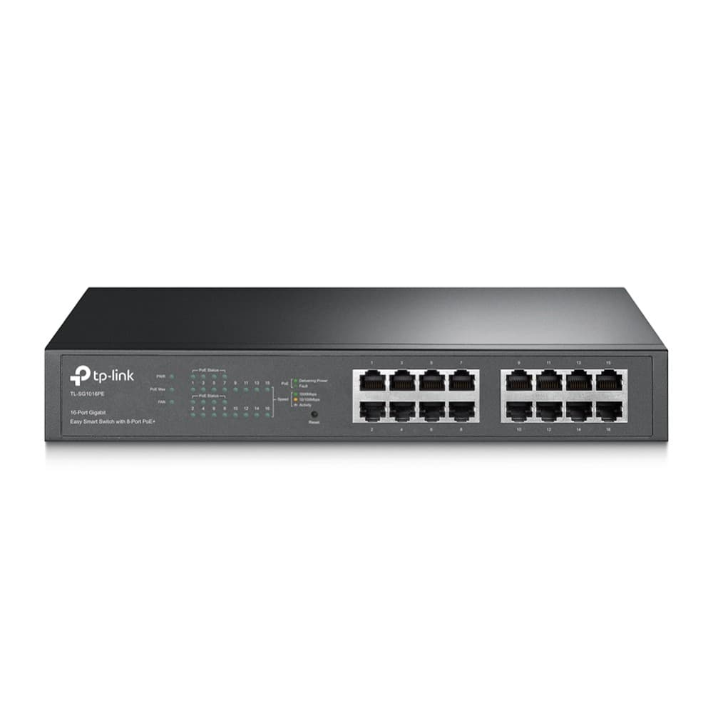 TP-LINK TL-SG1016PE 32 Gbit/s Rack Mountable Managed 16 x Gigabit Ethernet RJ45 Network Switch - Image 2