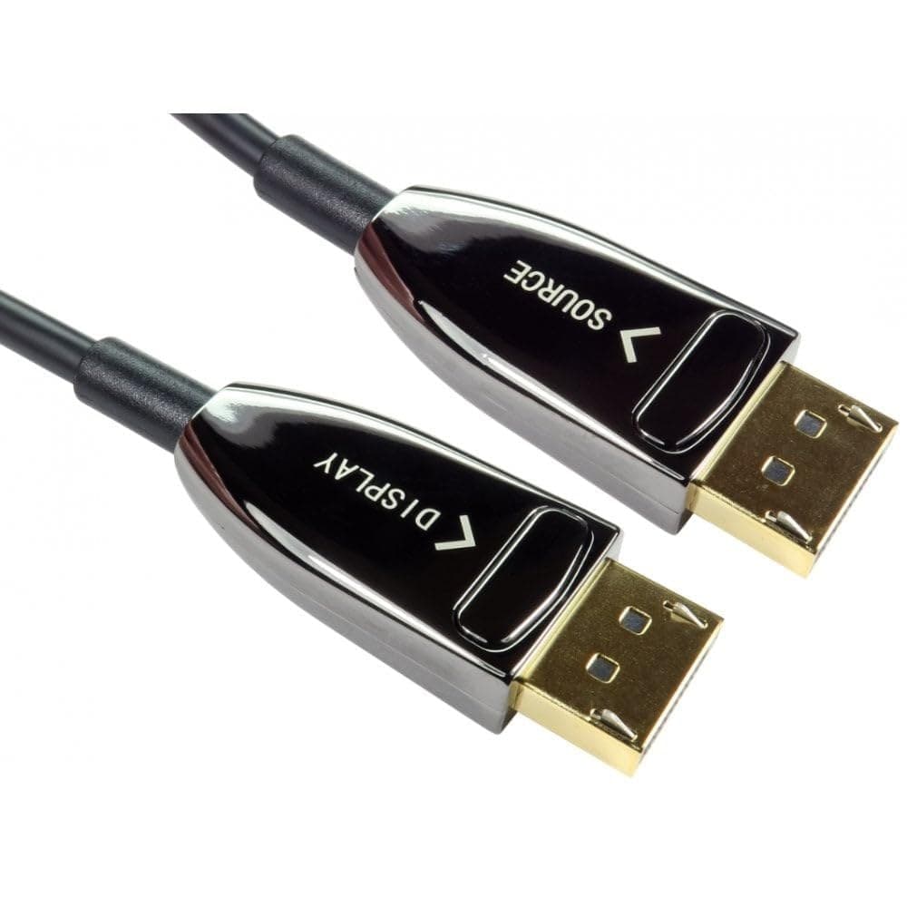 NewLink 20m DisplayPort 1.4 Active Optical (AOC) Hybrid Fibre Cable 8K 30Hz / 4K 120Hz - Black (NLDP-AOC020) - Image 1