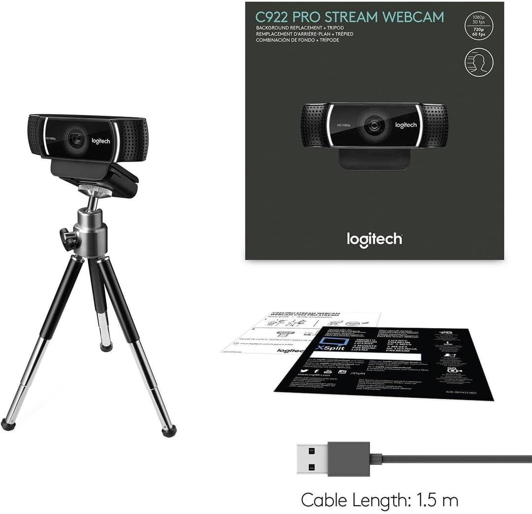 Logitech C922 Pro Stream Full HD 1080p Webcam Black - Image 7