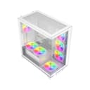 1st Player MI8 White Mid Tower Tempared Glass White Gaming PC Case with 7x ARGB Fans thumbnail 2