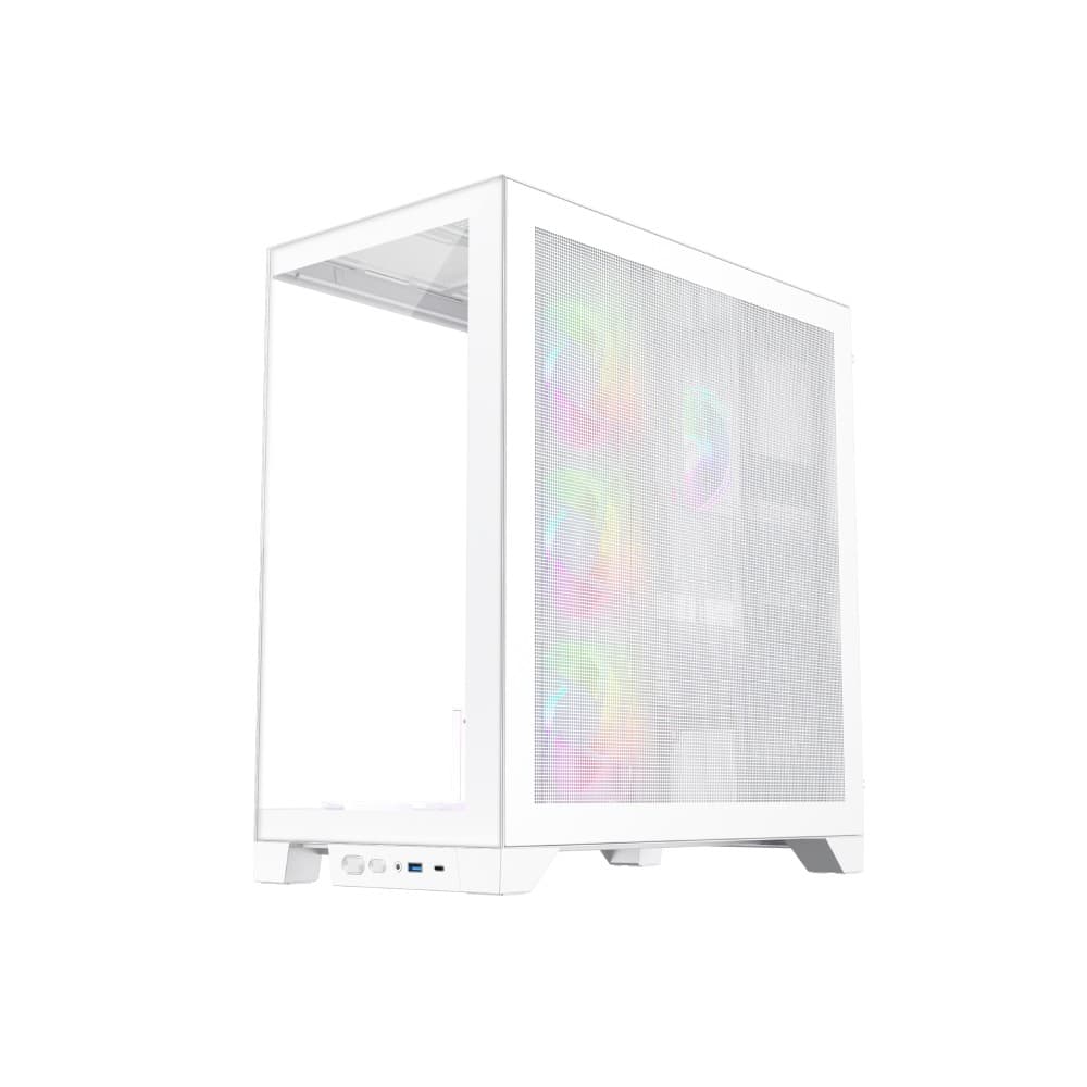 1st Player MI8 White Mid Tower Tempared Glass White Gaming PC Case with 7x ARGB Fans - Image 5