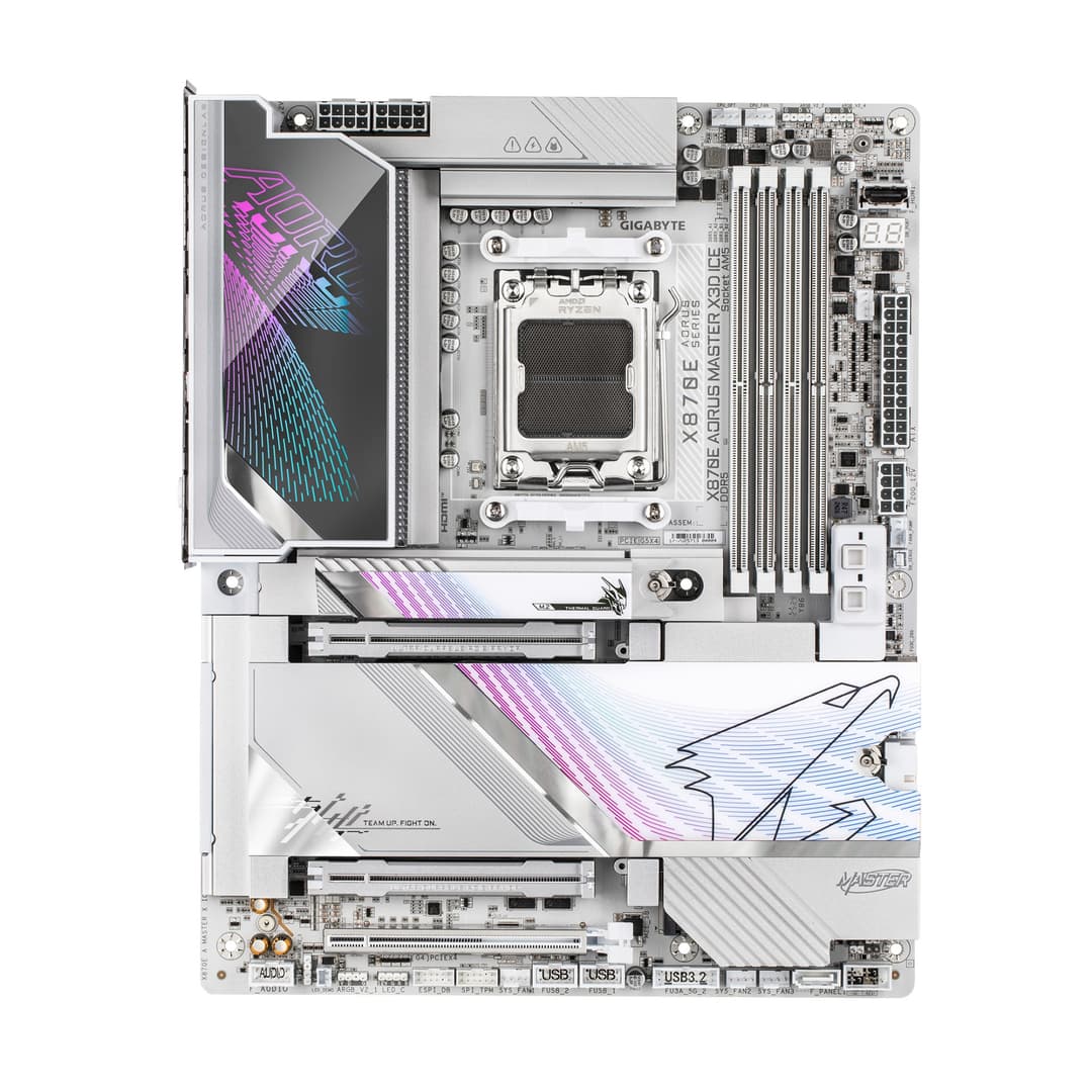 GIGABYTE X870E AORUS MASTER X3D AMD X870E ATX Socket AM5 Motherboard - White (ICE) - Image 2