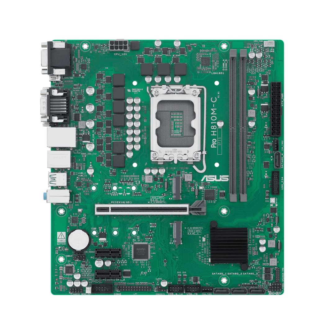 ASUS PRO H810M-C-CSM Intel H810 DDR5 LGA 1851 (Socket V1) micro ATX Motherboard - Image 1
