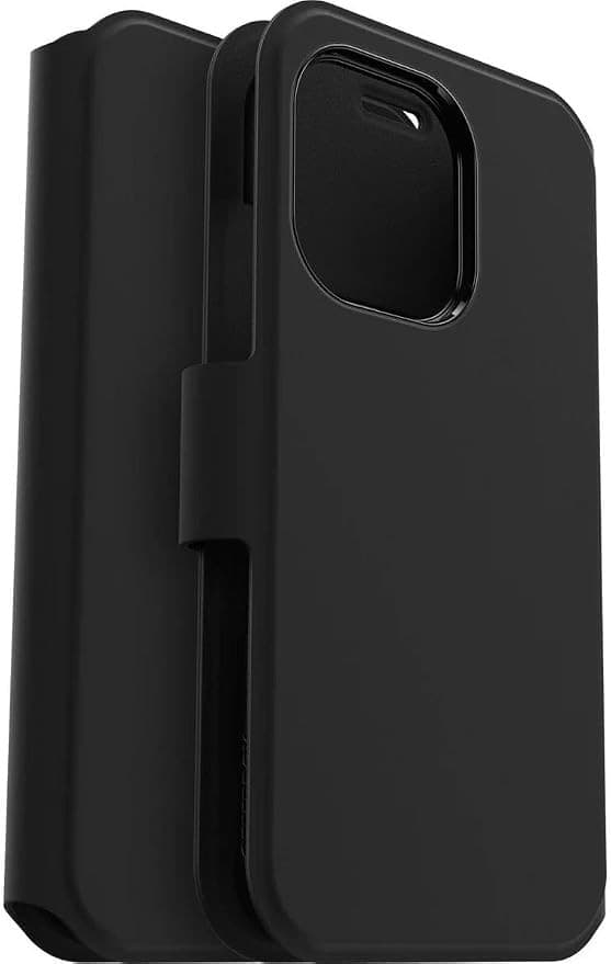 OtterBox Strada Via Series Folio Case for iPhone 14 Pro Max with Card Holder - Black Night