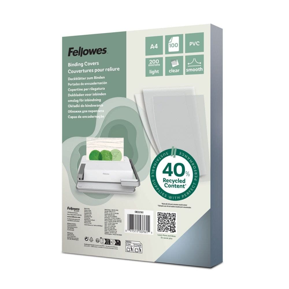 Fellowes 5376102 A4 Clear Covers - Image 1