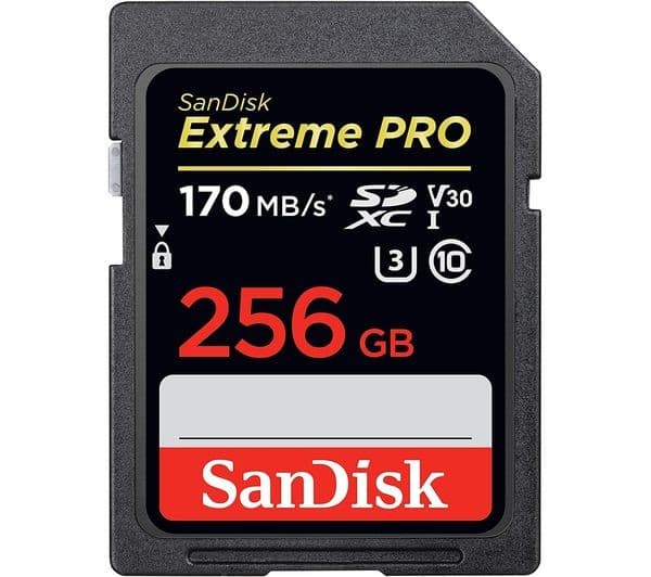 SanDisk Extreme PRO SDXC UHS-I U3 V30 Memory Card 256GB
