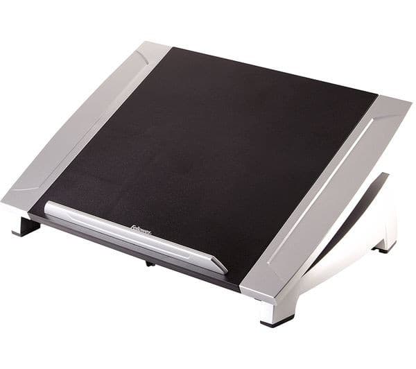 Fellowes Office Suites Laptop Stand 8032006 - Adjustable Laptop Riser with 6 Height Adjustments - Max Laptop Size 17", Max Weight 5KG - Silver & Black - Image 1