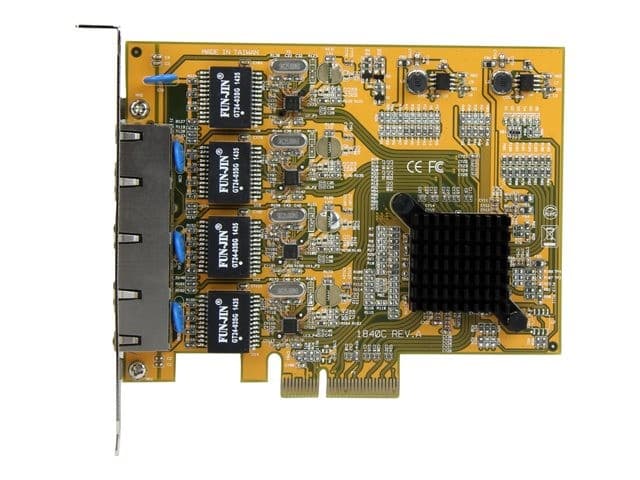 StarTech.com ST1000SPEX43 4-Port Gigabit Ethernet PCIe x4 Network Card - Quad Port NIC - Image 1