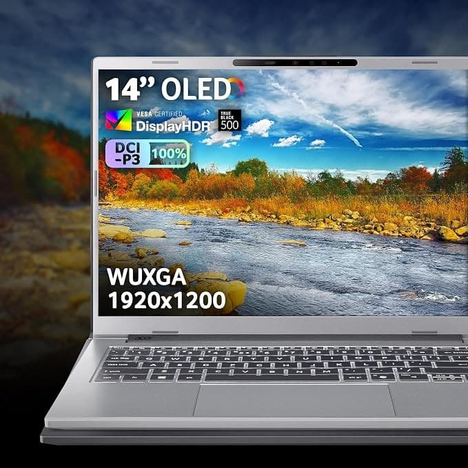 Acer Aspire 14 AI A14-61M Copilot+ Laptop - AMD Ryzen AI 5 340, 16GB RAM, 512GB SSD, 14 Inch WUXGA OLED - Silver - Image 4