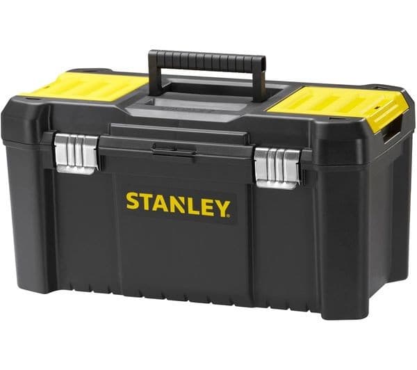 STANLEY STST1-75521 Essential Toolbox with Metal Latches - 19", Black & Yellow - Image 1