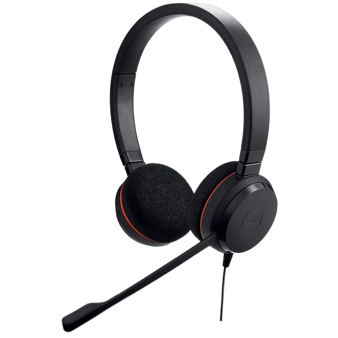 Jabra Evolve 20 UC Stereo Wired Headset, USB-C with USB-A Adapter - Image 1