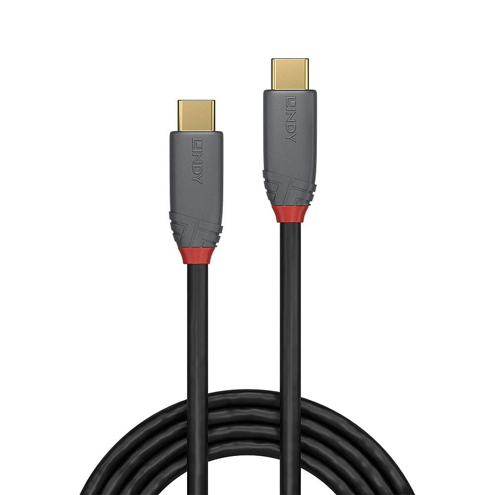 Lindy 3m USB 3.2 Gen 2 USB-C to USB-C Cable, 10Gbps, 100W PD, Anthra Line, Black - Image 2