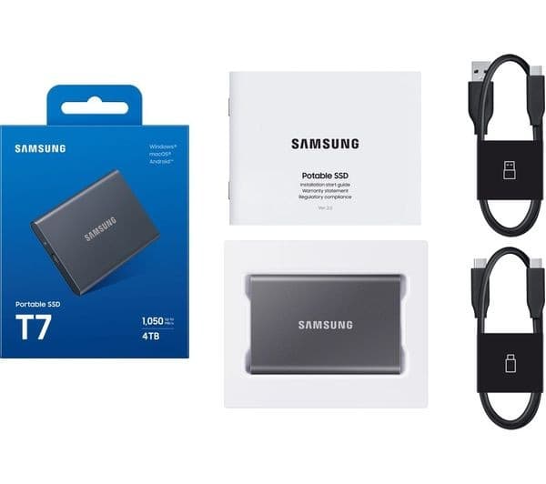 Samsung T7 Portable SSD USB 3.2 Gen 2 4TB - Grey - Image 4