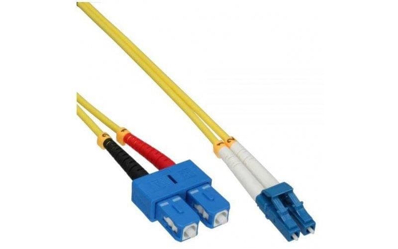 Mercodan Fibre Patch Cable LC-SC OS2 Singlemode Duplex 3m - Yellow - Image 1
