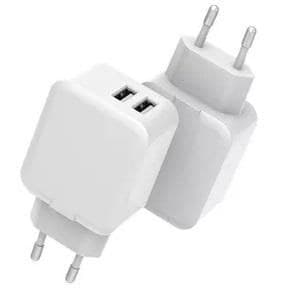 CoreParts USB Power Charger 12W 5V 2.4A, Output: 2 x USB-A, Input: 100-240V EU Plug, White (MBXUSB-AC0002) - Image 1