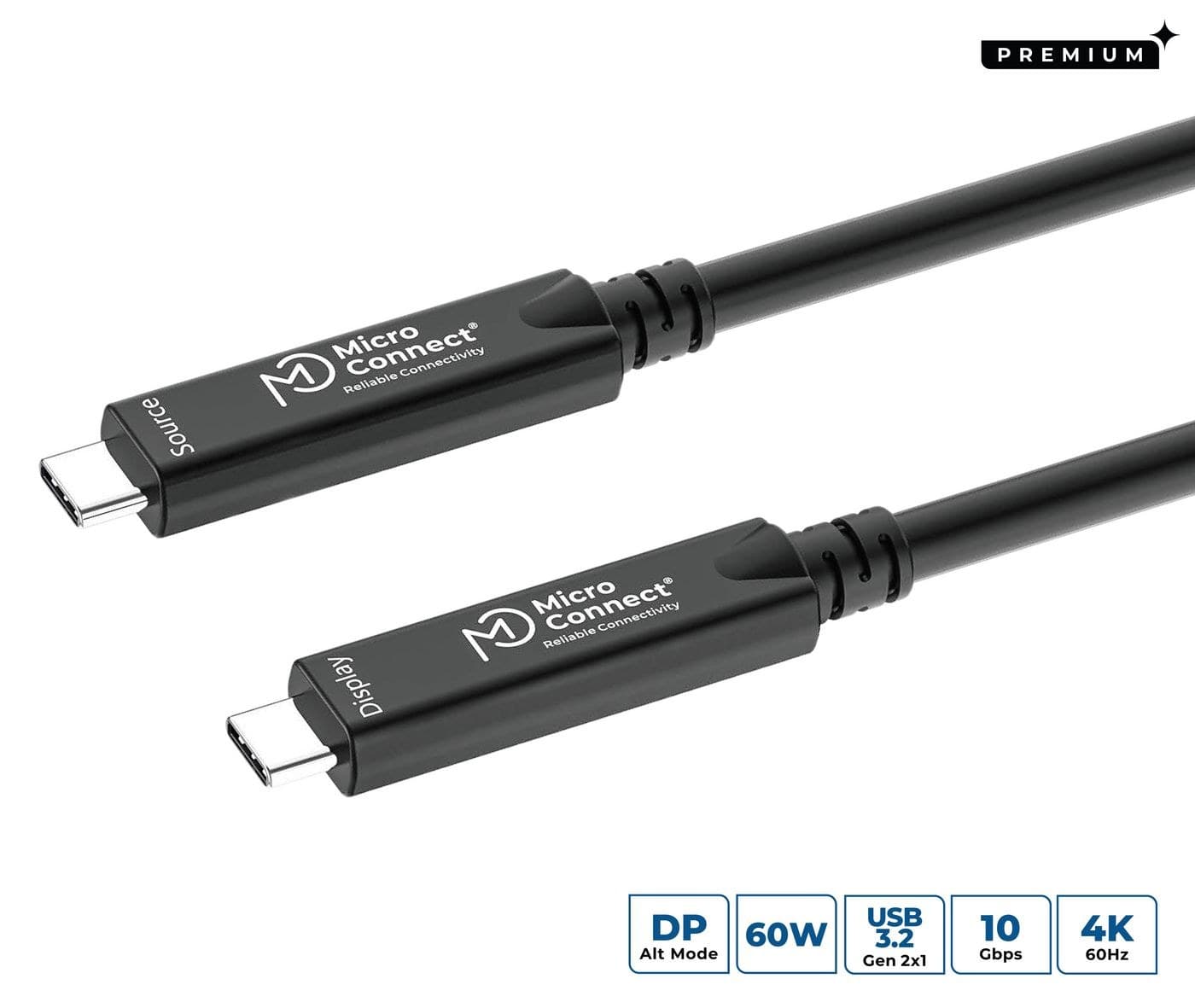 Microconnect MC-USB3.2CC05-8K-OP Optical Fibre USB-C to USB-C Cable 5m - 10Gbps, 8K DisplayPort, 60W
