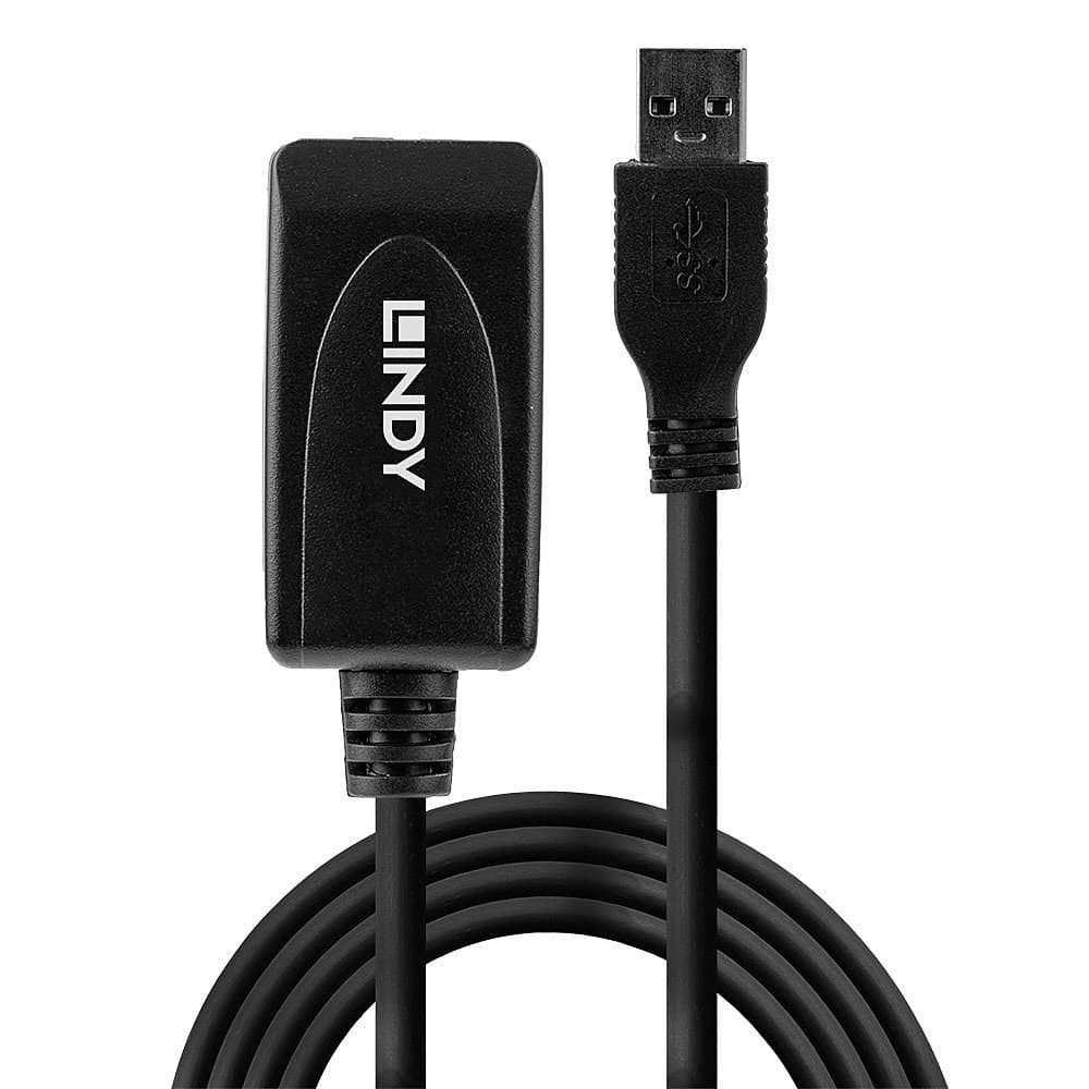 Lindy USB 3.0 Active Extension Cable, USB-A Male to Female, 5Gbps, Black - 5m - Image 2