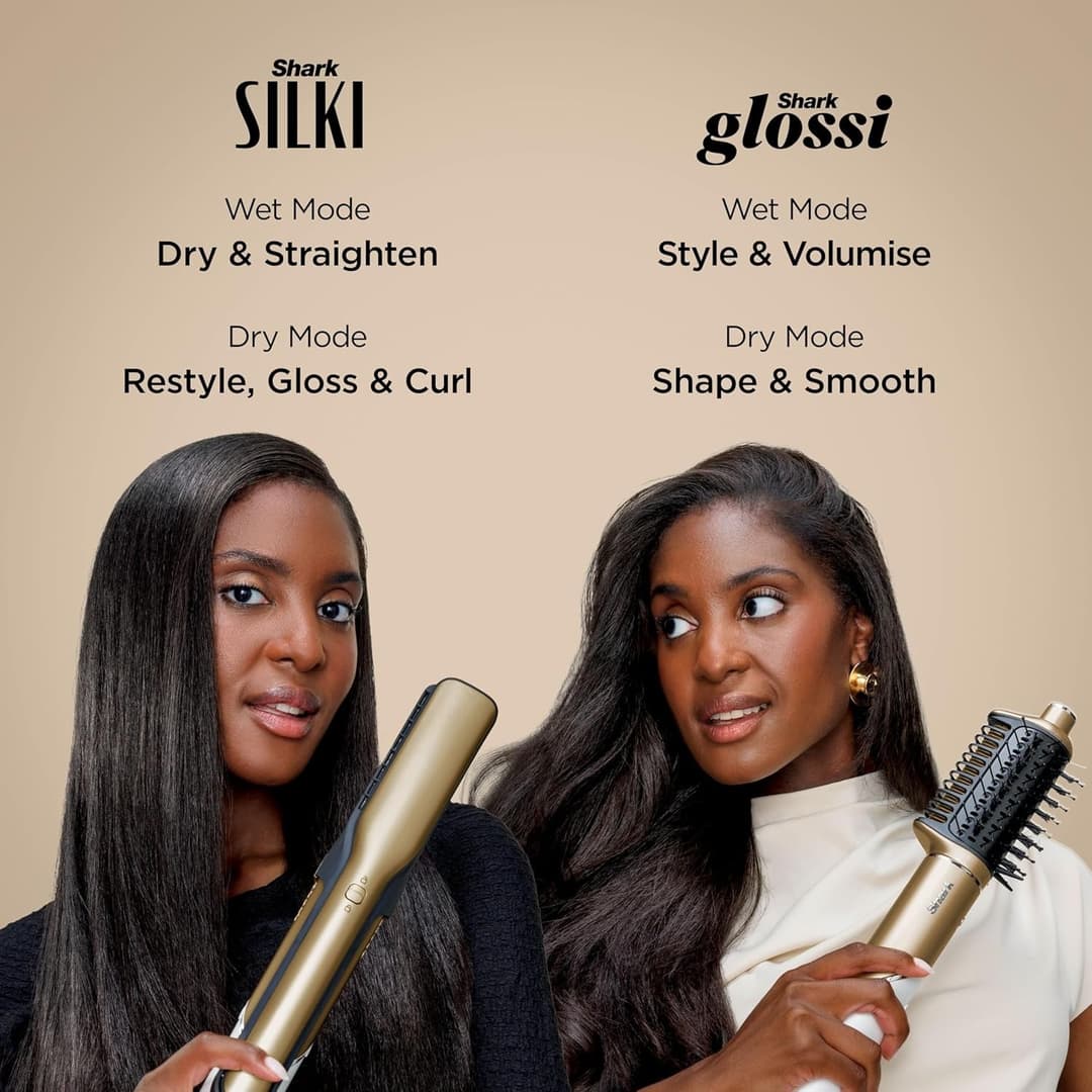 Shark Glam Straight, Waves & Curls Multi-Styler HD6051SUK with FrizzFighter - Gold - Image 6