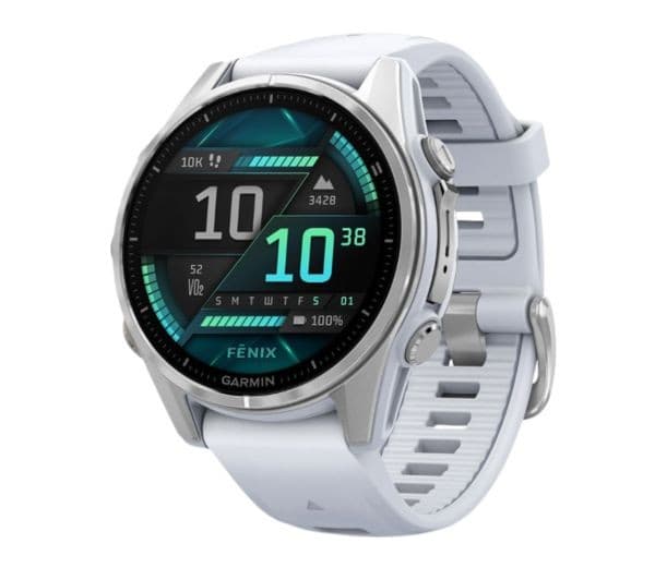 Garmin Fenix 8 AMOLED 43mm Standard - Silver with Whitestone Band