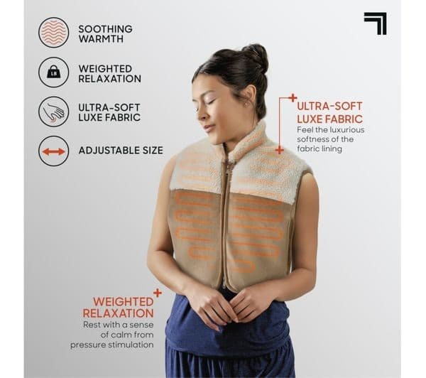 SHARPER IMAGE Luxe Heated Vest - Beige - Image 1