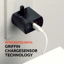 Griffin GP-152-BLK-UK Dual-Port Wall Charger (USB-C 15W + USB-A 18W), UK Plug, Black thumbnail 3