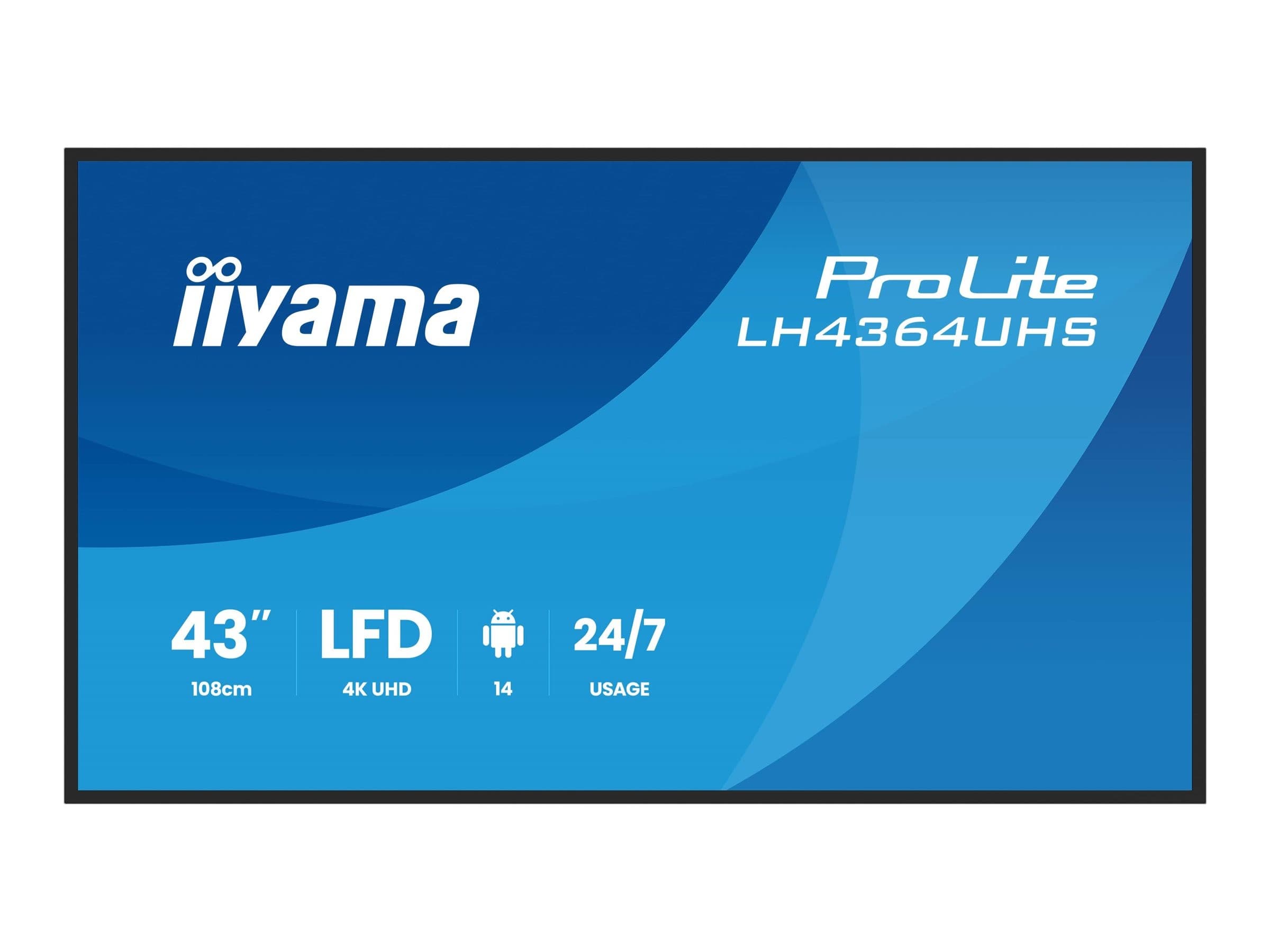 iiyama ProLite LH4364UHS-B1AG 43" Class (42.5" viewable) LED-backlit LCD display - 4K - for digital signage