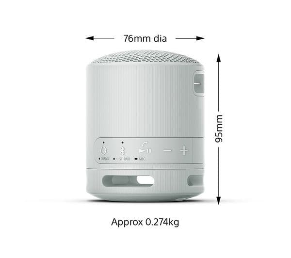 Sony SRS-XB100 Portable Wireless Speaker - Light Grey - Image 2