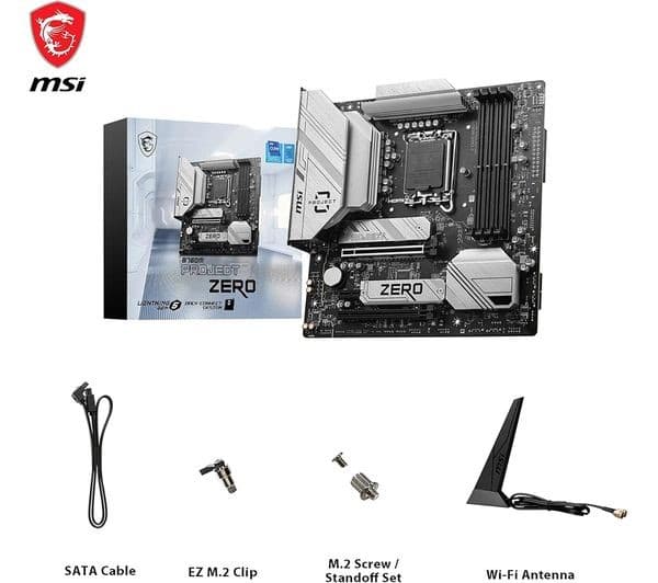 MSI B760M Project Zero Intel B760 LGA 1700 Back-Connect Wi-Fi 6E DDR5 Micro-ATX Motherboard - Image 3
