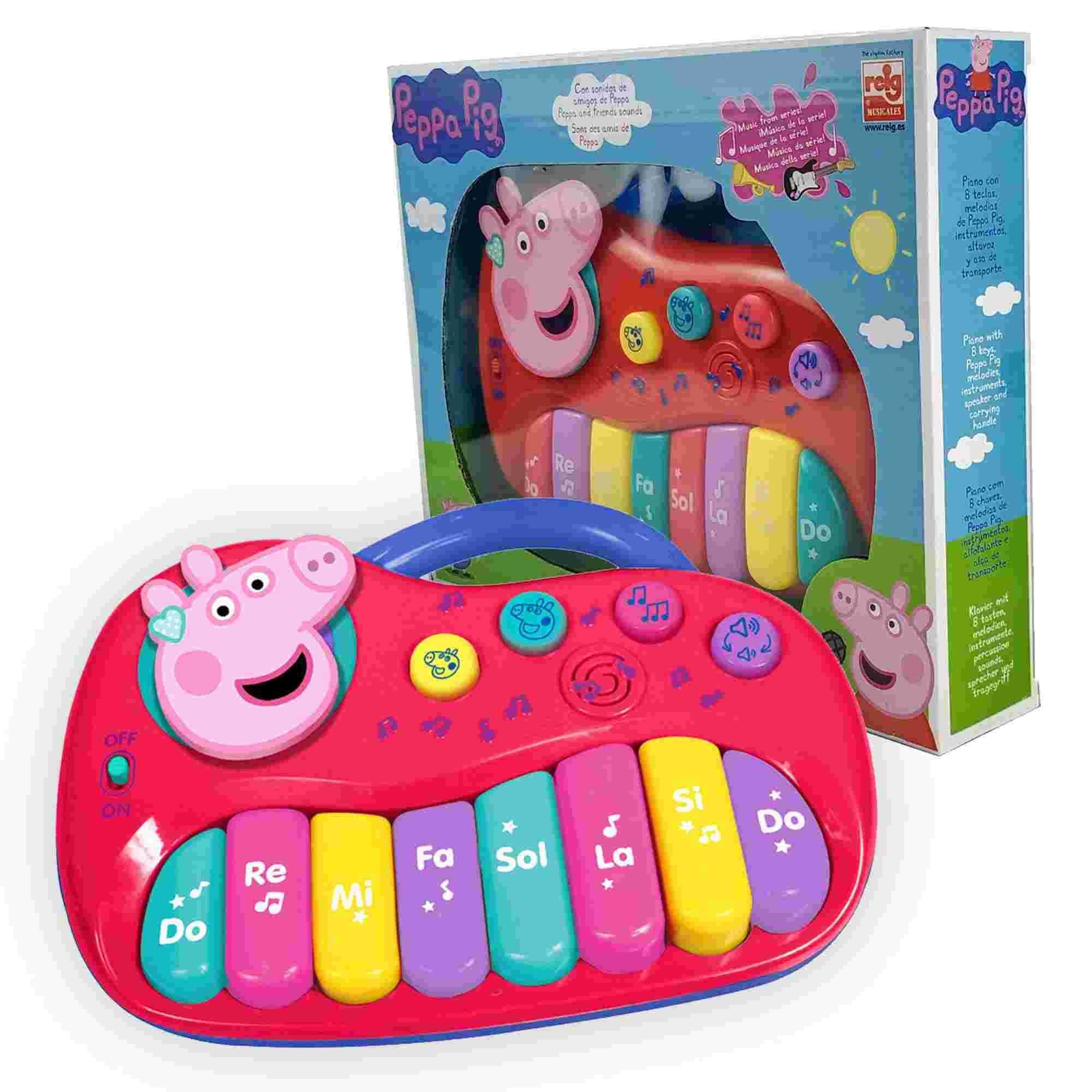 Peppa Pig Electronic Keyboard Musical Toy - 8 Keys, Red