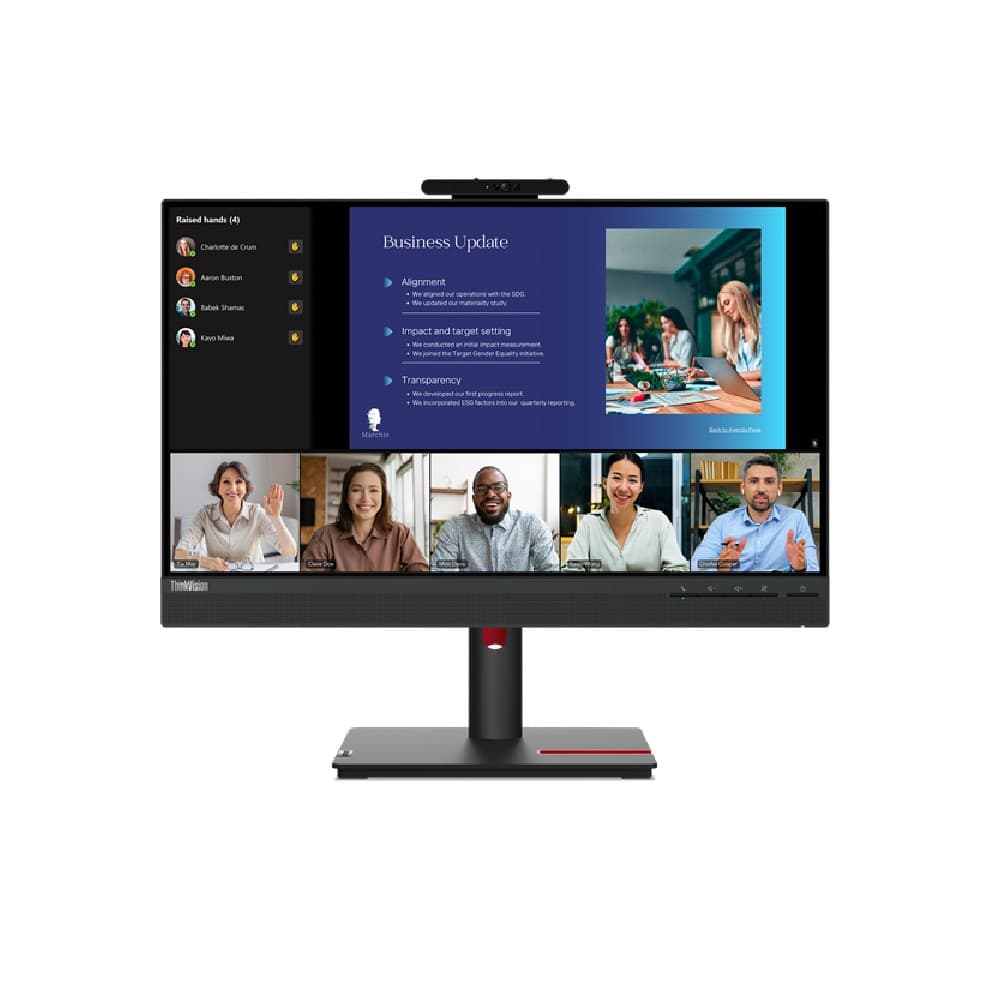 Lenovo ThinkVision T24v-30 23.8" FHD IPS 75Hz Webcam Speakers VGA DisplayPort HDMI Monitor