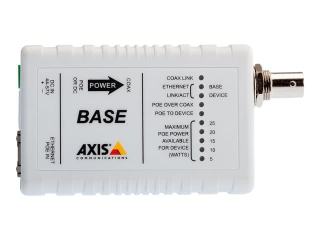 Axis T8640 PoE+ over Coax Adapter Kit - Ethernet over Coax Media Converter, 2-Piece (T8641 Base + T8642 Device) - Image 1