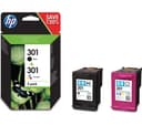 HP 301 - 2-pack - black, colour (cyan, magenta, yellow) - original - ink cartridge thumbnail 1