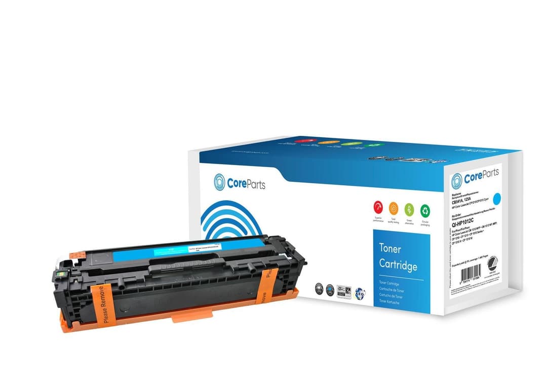 CoreParts Compatible Toner Cartridge for HP 125A (CB541A) - Cyan - Image 1