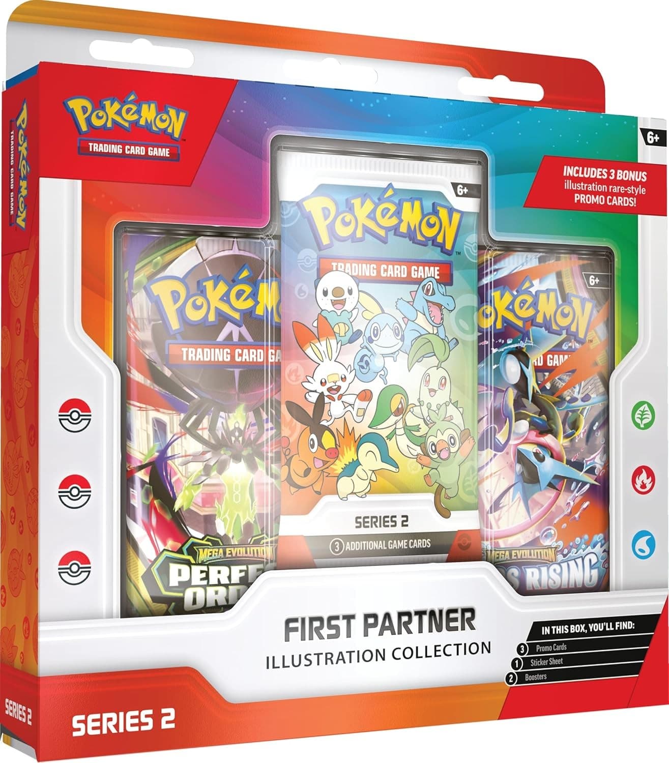 Pokémon TCG: First Partner Illustration Collection—Series 2 (3 Promo Cards, 2 Booster Packs, 1 Sticker Sheet)