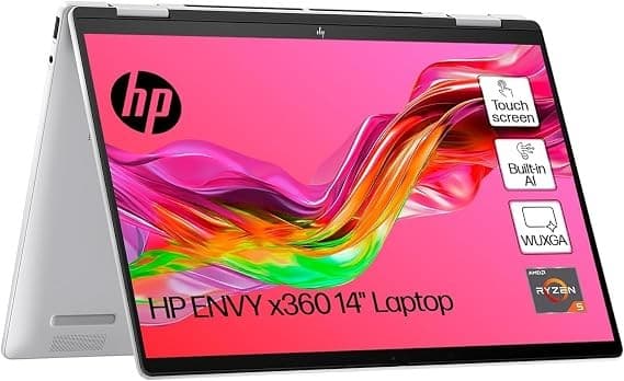 HP ENVY x360 14-fa0009na 2-in-1 Laptop 14in WUXGA Touchscreen, AMD Ryzen 5, 16GB, 512GB - Silver - Image 6