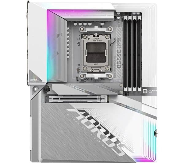 GIGABYTE B650E AORUS STEALTH ICE AMD AM5 DDR5 ATX Motherboard - White - Image 1