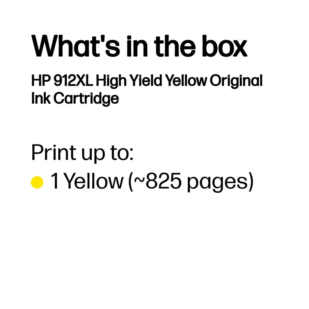 HP 912XL High Yield Yellow Original Ink Cartridge - Image 3