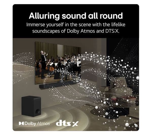 LG USG10TY 3.1 Dolby Atmos Wireless Soundbar with Subwoofer Black - Image 5