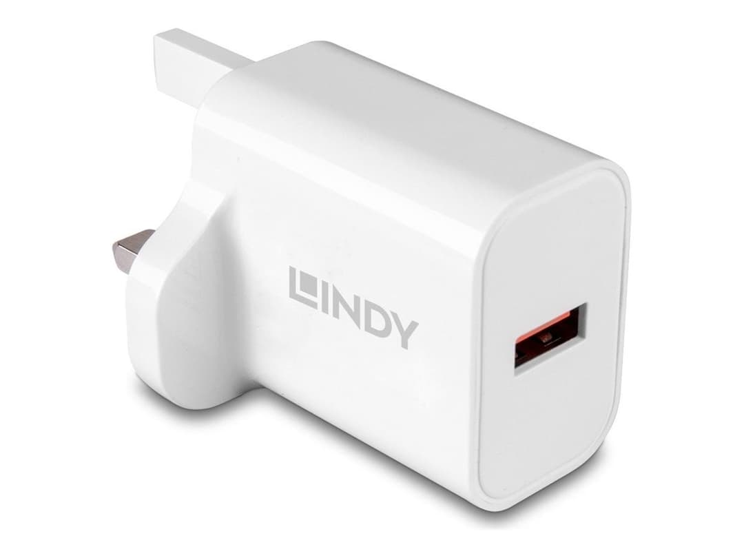 Lindy 18W USB Type A Charger White (73415) - Image 1