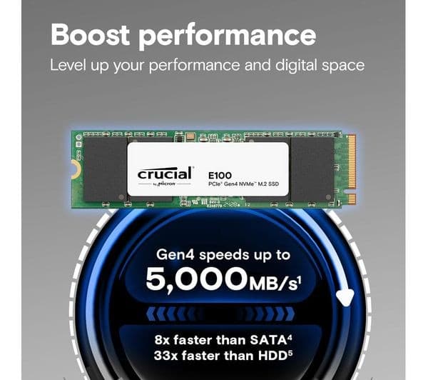 Crucial E100 M.2 2280 PCIe Gen4 NVMe Internal SSD - 1TB - Image 2