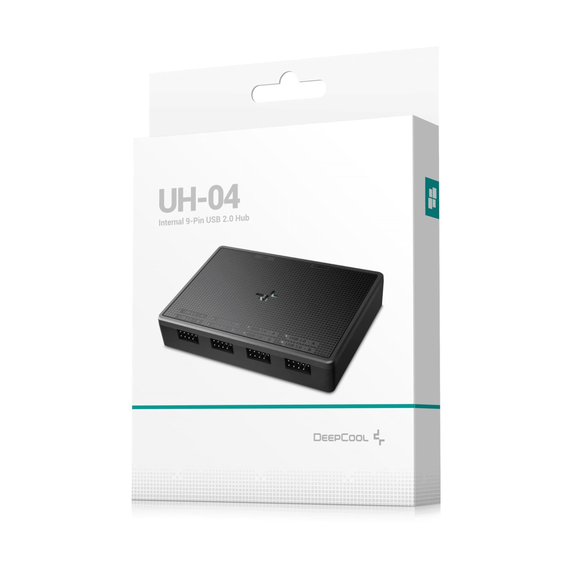DeepCool UH-04 Internal 4-Port 9-pin USB 2.0 Hub - Black