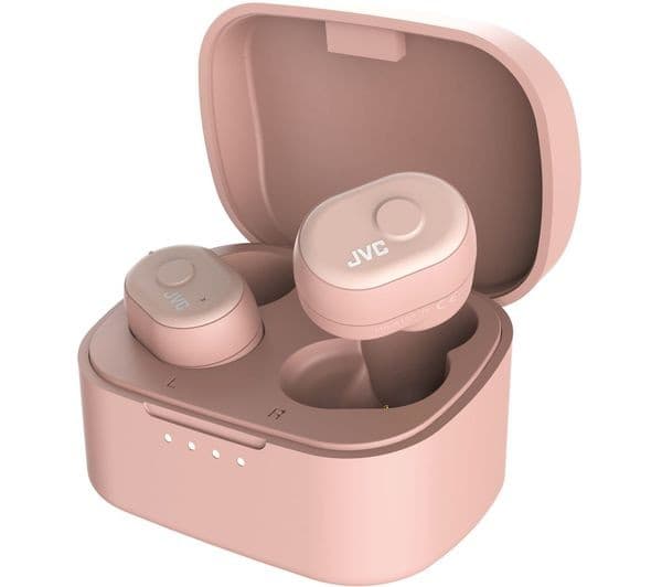 JVC HA-A10T True Wireless Bluetooth Earphones with Memory Foam Earpieces - Pink - Image 2