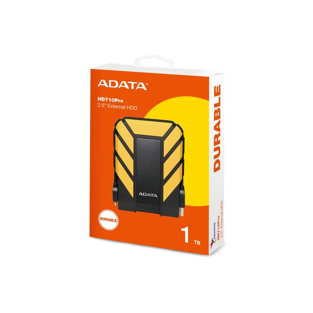 ADATA HD710 Pro Rugged 1TB 2.5-inch USB 3.2 Portable External Hard Drive - Yellow - Image 3