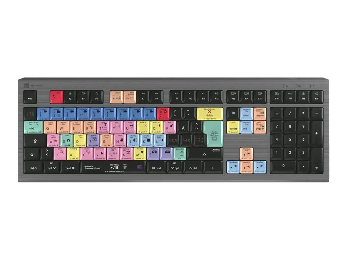 Logic Keyboards Adobe Premiere Pro CC Astra 2 Backlit Keyboard UK - Mac - Graphite Grey